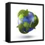 3D Rendering of Planet Earth Surrounded by the Recycle Symbol-null-Framed Stretched Canvas