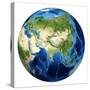 3D Rendering of Planet Earth with Clouds, Centered On Asia-Stocktrek Images-Stretched Canvas