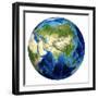 3D Rendering of Planet Earth with Clouds, Centered On Asia-Stocktrek Images-Framed Photographic Print