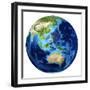 3D Rendering of Planet Earth with Clouds, Oceania View-Stocktrek Images-Framed Photographic Print
