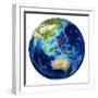 3D Rendering of Planet Earth with Clouds, Oceania View-Stocktrek Images-Framed Photographic Print