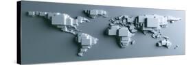 3D Rendering Of The World Made Out Of Blocks-zentilia-Stretched Canvas