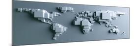 3D Rendering Of The World Made Out Of Blocks-zentilia-Mounted Premium Giclee Print