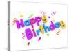 3D Typography Featuring the Words Happy Birthday-lenm-Stretched Canvas
