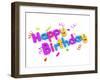 3D Typography Featuring the Words Happy Birthday-lenm-Framed Art Print