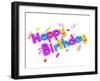 3D Typography Featuring the Words Happy Birthday-lenm-Framed Art Print