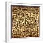 3D Wall Art Gold Picture Modern-deckorator-Framed Art Print