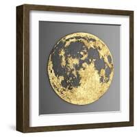 3D Wall Art Picture Modern Moon Gold-deckorator-Framed Art Print