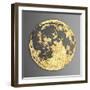 3D Wall Art Picture Modern Moon Gold-deckorator-Framed Art Print