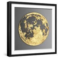 3D Wall Art Picture Modern Moon Gold-deckorator-Framed Art Print