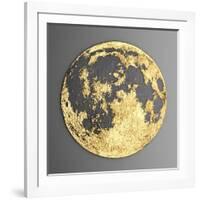 3D Wall Art Picture Modern Moon Gold-deckorator-Framed Art Print