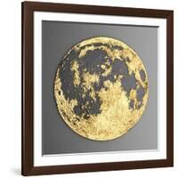 3D Wall Art Picture Modern Moon Gold-deckorator-Framed Art Print