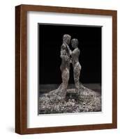 3D Wire Made Couple-null-Framed Art Print