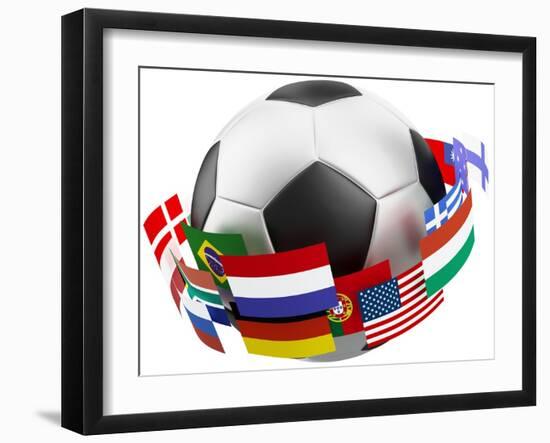 3D World Soccer Ball-bioraven-Framed Art Print