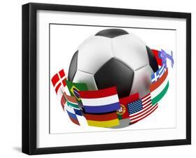 3D World Soccer Ball-bioraven-Framed Art Print