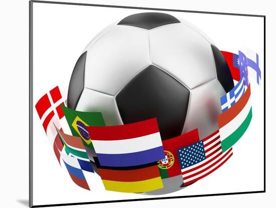 3D World Soccer Ball-bioraven-Mounted Art Print