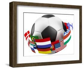 3D World Soccer Ball-bioraven-Framed Art Print