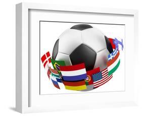 3D World Soccer Ball-bioraven-Framed Art Print