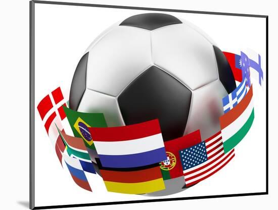 3D World Soccer Ball-bioraven-Mounted Art Print