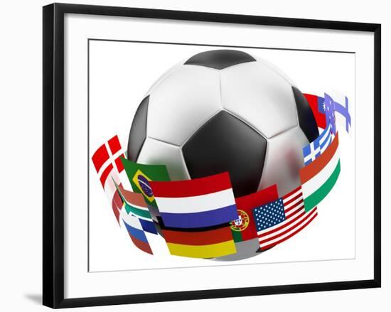 3D World Soccer Ball-bioraven-Framed Art Print