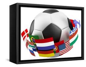 3D World Soccer Ball-bioraven-Framed Stretched Canvas