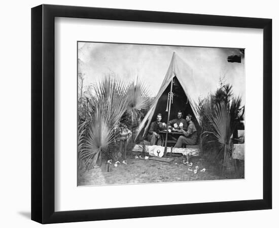 3rd New Hampshire Infantry Eating-null-Framed Photographic Print