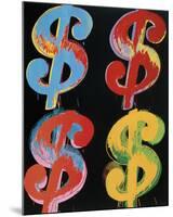 $4, 1982 (blue, red, orange, yellow)-Andy Warhol-Mounted Art Print