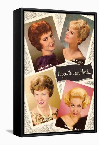 4 60's Hair Styles, Retro-null-Framed Stretched Canvas