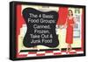 4 Basic Food Groups Canned Frozen Take Out Junk Funny Art Poster Print-null-Framed Poster