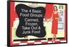 4 Basic Food Groups Canned Frozen Take Out Junk Funny Art Poster Print-Ephemera-Framed Poster