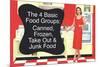 4 Basic Food Groups Canned Frozen Take Out Junk Funny Art Poster Print-Ephemera-Mounted Poster