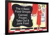 4 Basic Food Groups Canned Frozen Take Out Junk Funny Art Poster Print-Ephemera-Framed Poster