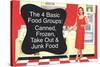 4 Basic Food Groups Canned Frozen Take Out Junk Funny Art Poster Print-Ephemera-Stretched Canvas