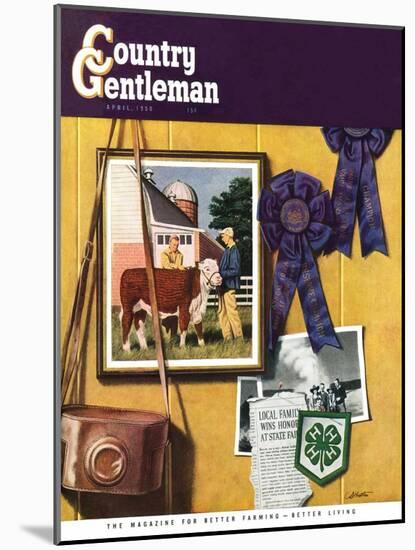 "4-H Momentos," Country Gentleman Cover, April 1, 1950-John Atherton-Mounted Giclee Print