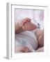 4 Month Old Baby Girl Holding Her Foot-Amanda Hall-Framed Photographic Print