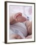 4 Month Old Baby Girl Holding Her Foot-Amanda Hall-Framed Photographic Print