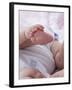 4 Month Old Baby Girl Holding Her Foot-Amanda Hall-Framed Photographic Print