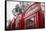 4 red telephone boxes, London, England, UK-Jon Arnold-Framed Stretched Canvas