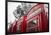 4 red telephone boxes, London, England, UK-Jon Arnold-Framed Photographic Print