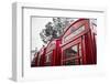 4 red telephone boxes, London, England, UK-Jon Arnold-Framed Photographic Print