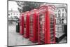 4 red telephone boxes, London, England, UK-Jon Arnold-Mounted Photographic Print