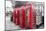 4 red telephone boxes, London, England, UK-Jon Arnold-Mounted Photographic Print