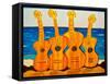 4 strung guitars on a beach, 2007-Timothy Nathan Joel-Framed Stretched Canvas