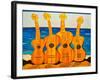 4 strung guitars on a beach, 2007-Timothy Nathan Joel-Framed Giclee Print