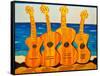 4 strung guitars on a beach, 2007-Timothy Nathan Joel-Framed Stretched Canvas