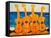 4 strung guitars on a beach, 2007-Timothy Nathan Joel-Framed Stretched Canvas