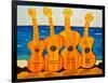 4 strung guitars on a beach, 2007-Timothy Nathan Joel-Framed Giclee Print