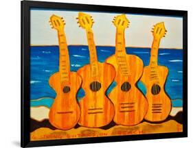 4 strung guitars on a beach, 2007-Timothy Nathan Joel-Framed Giclee Print