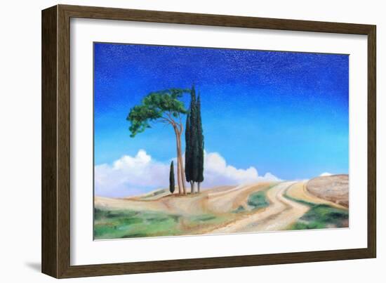 4 Trees, Picenza, Tuscany, 2002-Trevor Neal-Framed Giclee Print