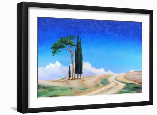 4 Trees, Picenza, Tuscany, 2002-Trevor Neal-Framed Giclee Print